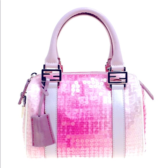 Fendi Limited Edition Vintage 1997 Pink Zucchino Sequins Mini Forever Bag - Picture 15 of 15